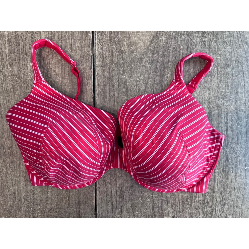 Cacique Lane Bryant Intuition Full Coverage Lightly Lined Peppermint Stripe‎ 40F